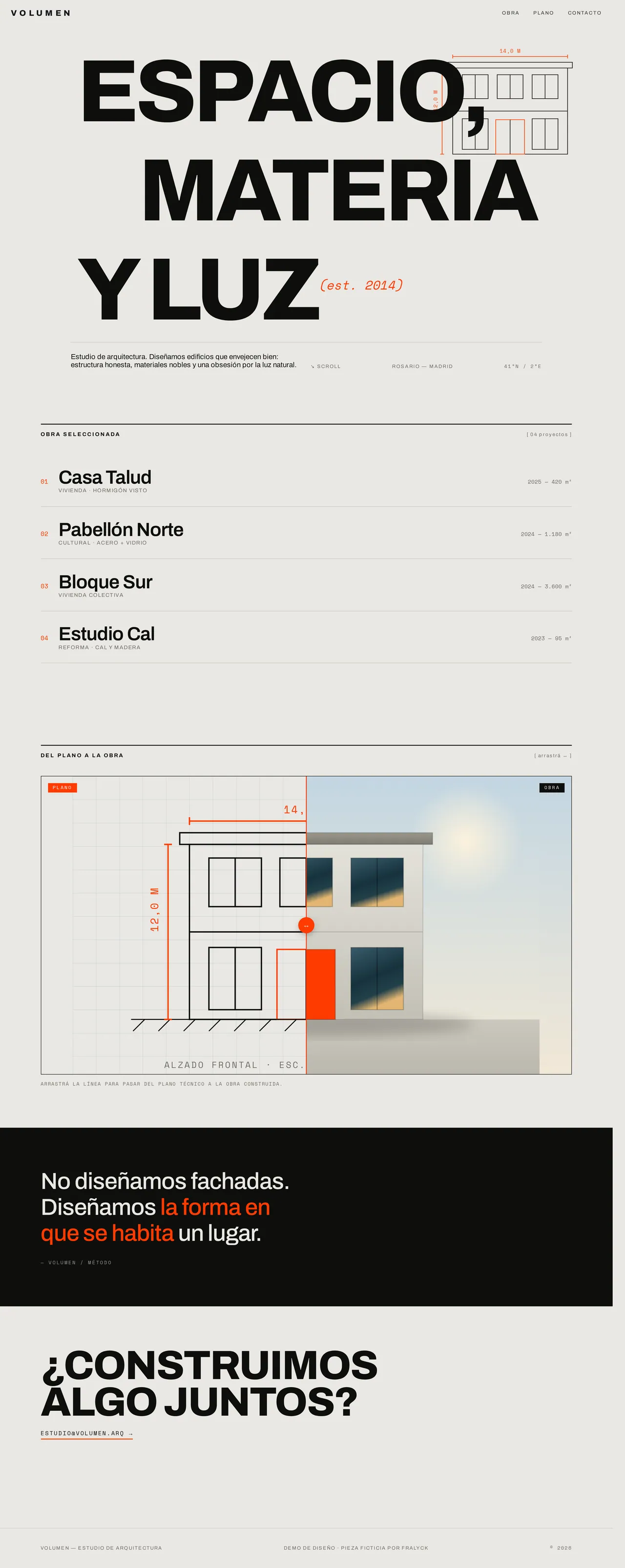 Volumen — vista completa de escritorio